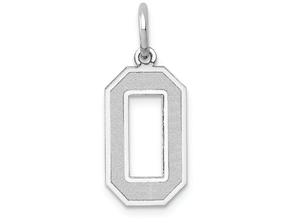 FJC Finejewelers 14k White Gold Medium Satin Number 0 Charm