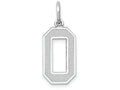 FJC Finejewelers 14k White Gold Medium Satin Number 0 Charm
