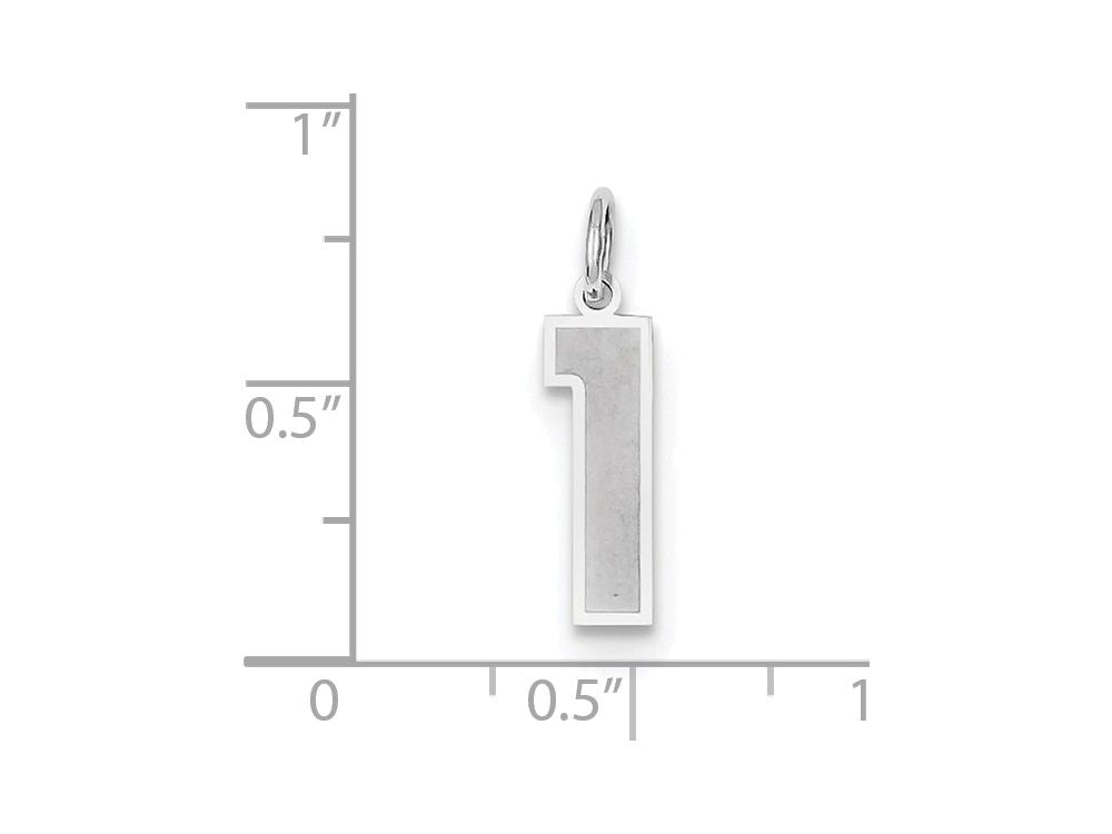 FJC Finejewelers 14k White Gold Medium Satin Number 1 Charm