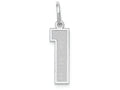 FJC Finejewelers 14k White Gold Medium Satin Number 1 Charm