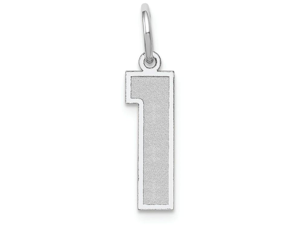 FJC Finejewelers 14k White Gold Medium Satin Number 1 Charm