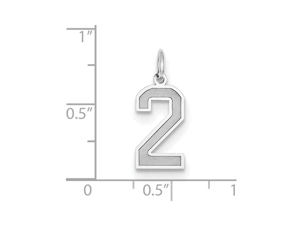 FJC Finejewelers 14k White Gold Medium Satin Number 2 Charm