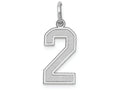 FJC Finejewelers 14k White Gold Medium Satin Number 2 Charm