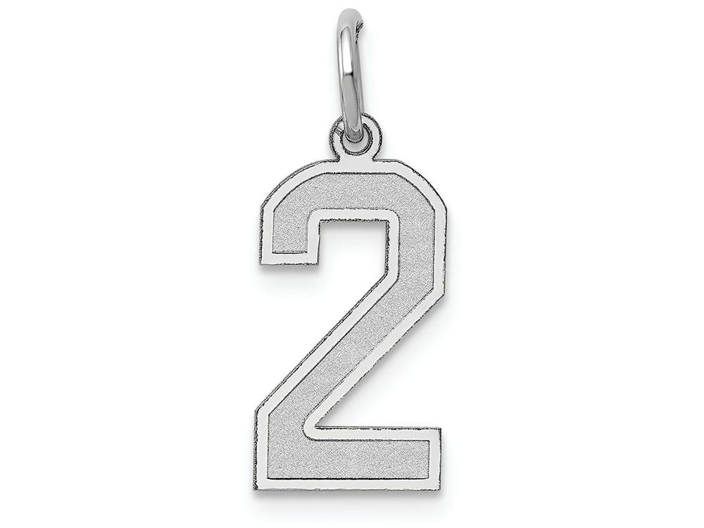 FJC Finejewelers 14k White Gold Medium Satin Number 2 Charm