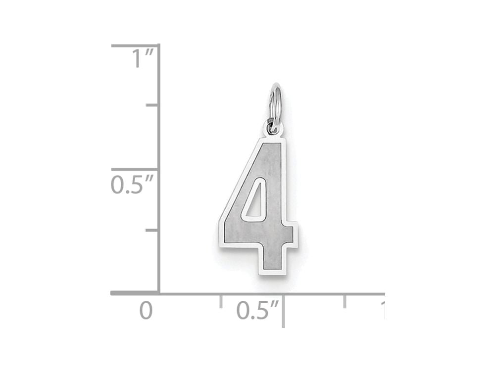FJC Finejewelers 14k White Gold Medium Satin Number 4 Charm