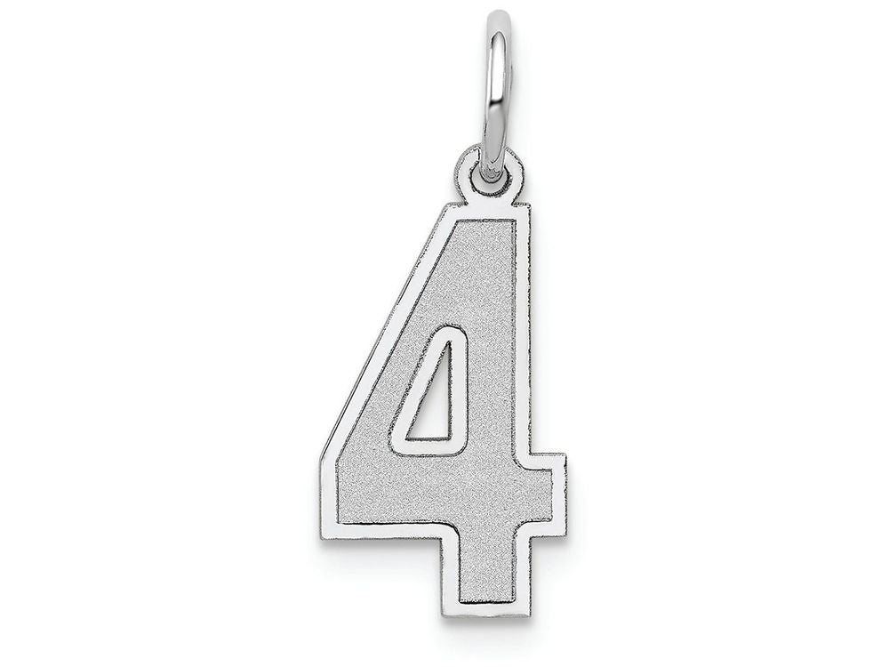 FJC Finejewelers 14k White Gold Medium Satin Number 4 Charm