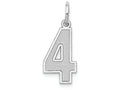 FJC Finejewelers 14k White Gold Medium Satin Number 4 Charm
