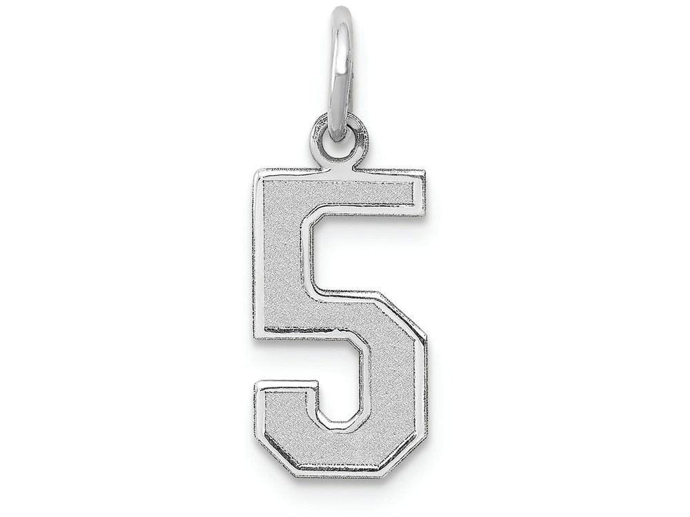 FJC Finejewelers 14k White Gold Medium Satin Number 5 Charm