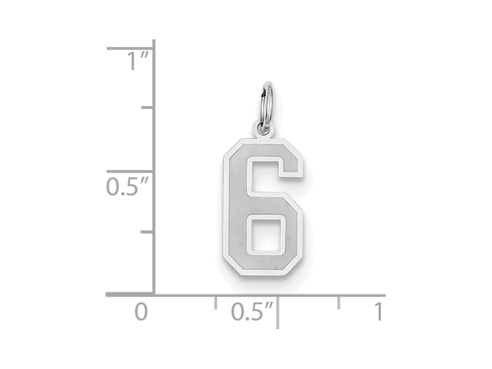 FJC Finejewelers 14k White Gold Medium Satin Number 6 Charm