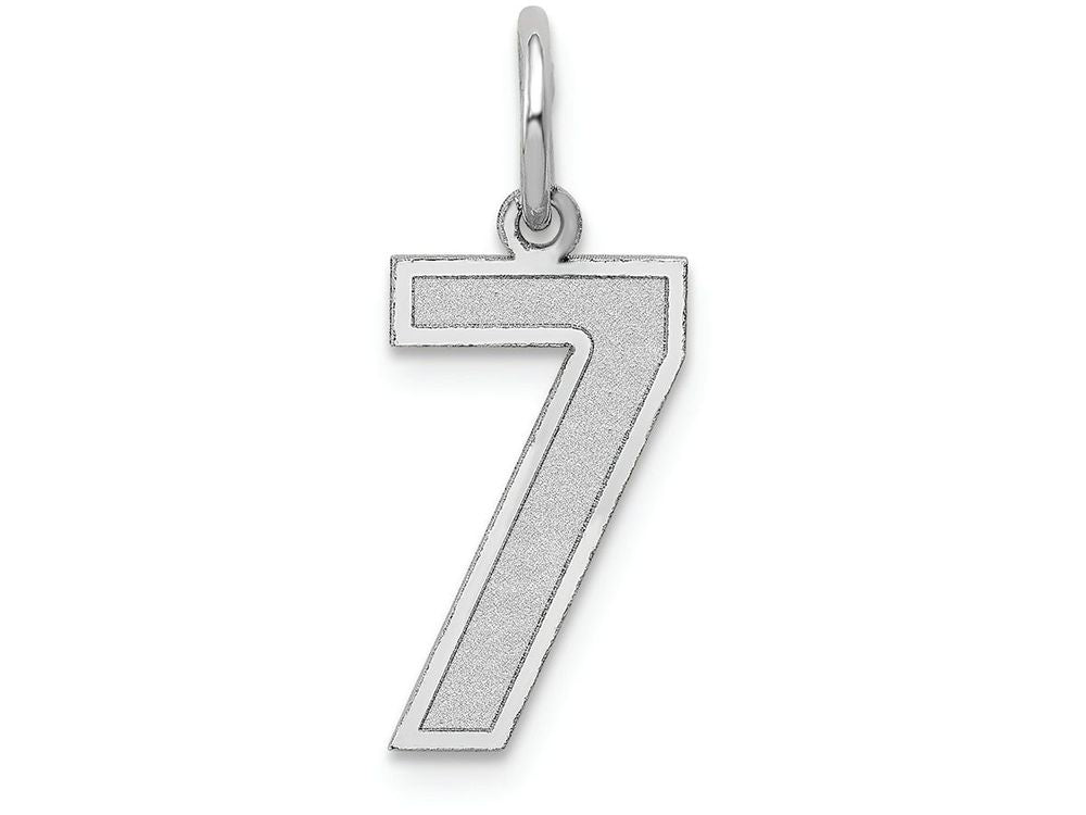 FJC Finejewelers 14k White Gold Medium Satin Number 7 Charm