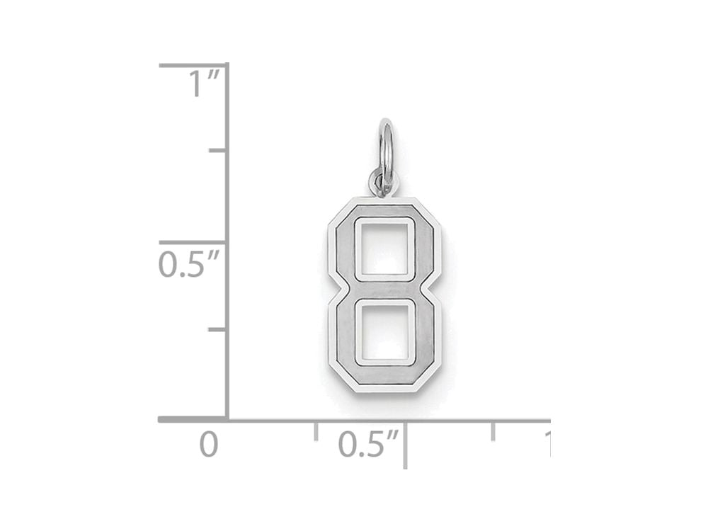 FJC Finejewelers 14k White Gold Medium Satin Number 8 Charm