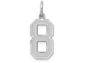 FJC Finejewelers 14k White Gold Medium Satin Number 8 Charm