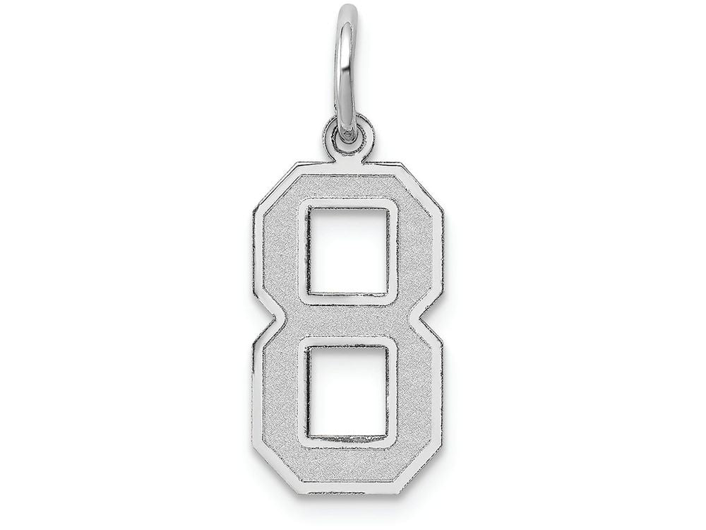 FJC Finejewelers 14k White Gold Medium Satin Number 8 Charm
