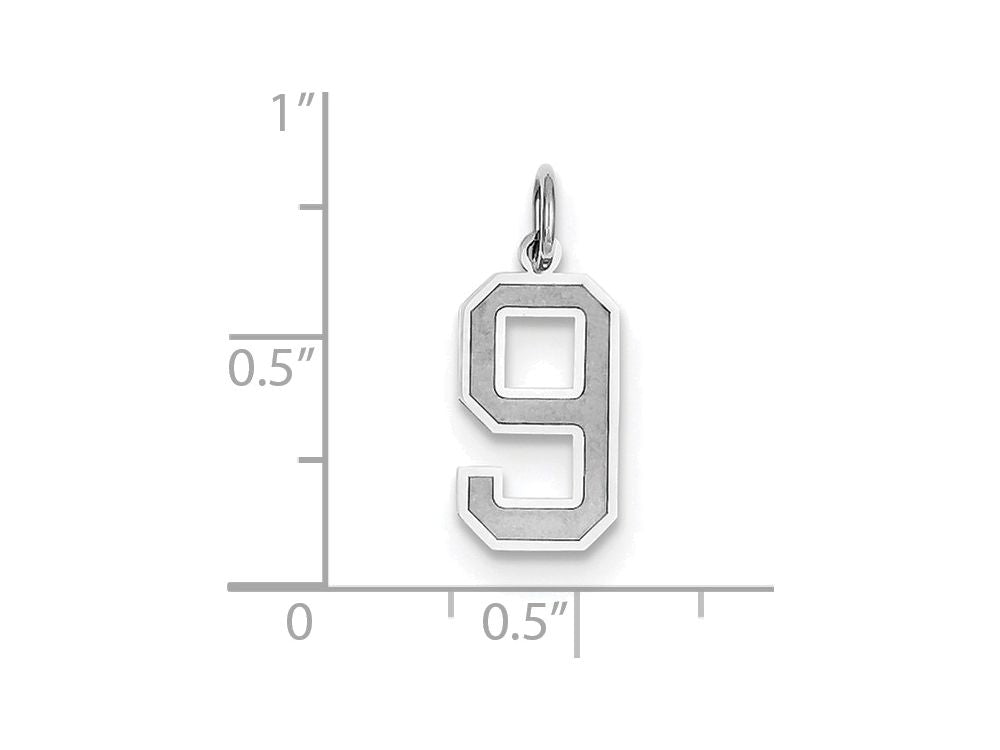FJC Finejewelers 14k White Gold Medium Satin Number 9 Charm