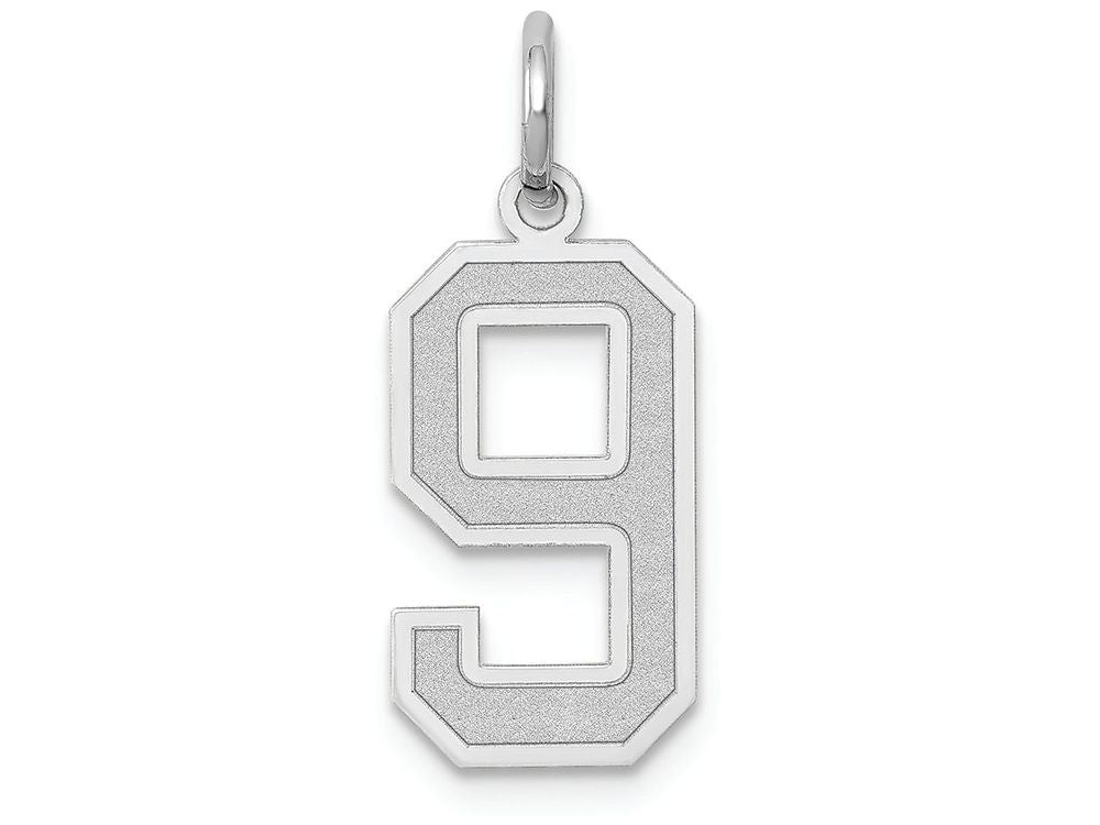 FJC Finejewelers 14k White Gold Medium Satin Number 9 Charm