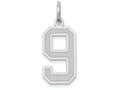 FJC Finejewelers 14k White Gold Medium Satin Number 9 Charm