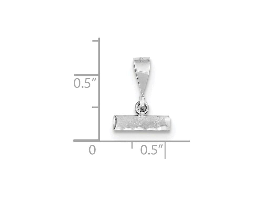 FJC Finejewelers 14 kt White Gold Casted Small Bright Cut Number Top Charm