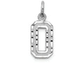 FJC Finejewelers 14 kt White Gold Casted Small Bright Cut Number 0 Charm