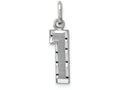 FJC Finejewelers 14 kt White Gold Casted Small Bright Cut Number 1 Charm