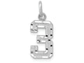 FJC Finejewelers 14 kt White Gold Casted Small Bright Cut Number 3 Charm