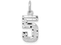 FJC Finejewelers 14 kt White Gold Casted Small Bright Cut Number 5 Charm