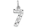 FJC Finejewelers 14 kt White Gold Casted Small Bright Cut Number 7 Charm
