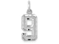 FJC Finejewelers 14 kt White Gold Casted Small Bright Cut Number 9 Charm