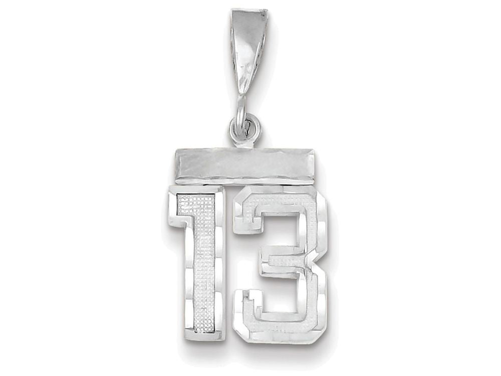 FJC Finejewelers 14k White Gold Small Bright Cut Number 13 Charm
