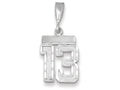 FJC Finejewelers 14k White Gold Small Bright Cut Number 13 Charm