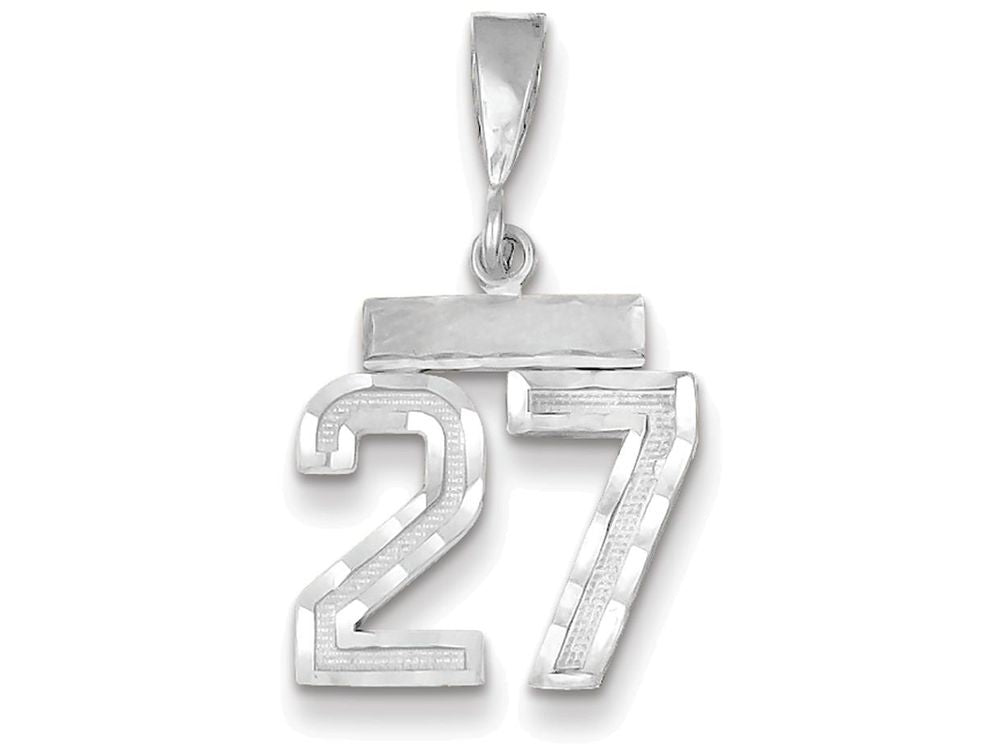 FJC Finejewelers 14k White Gold Small Bright Cut Number 27 Charm