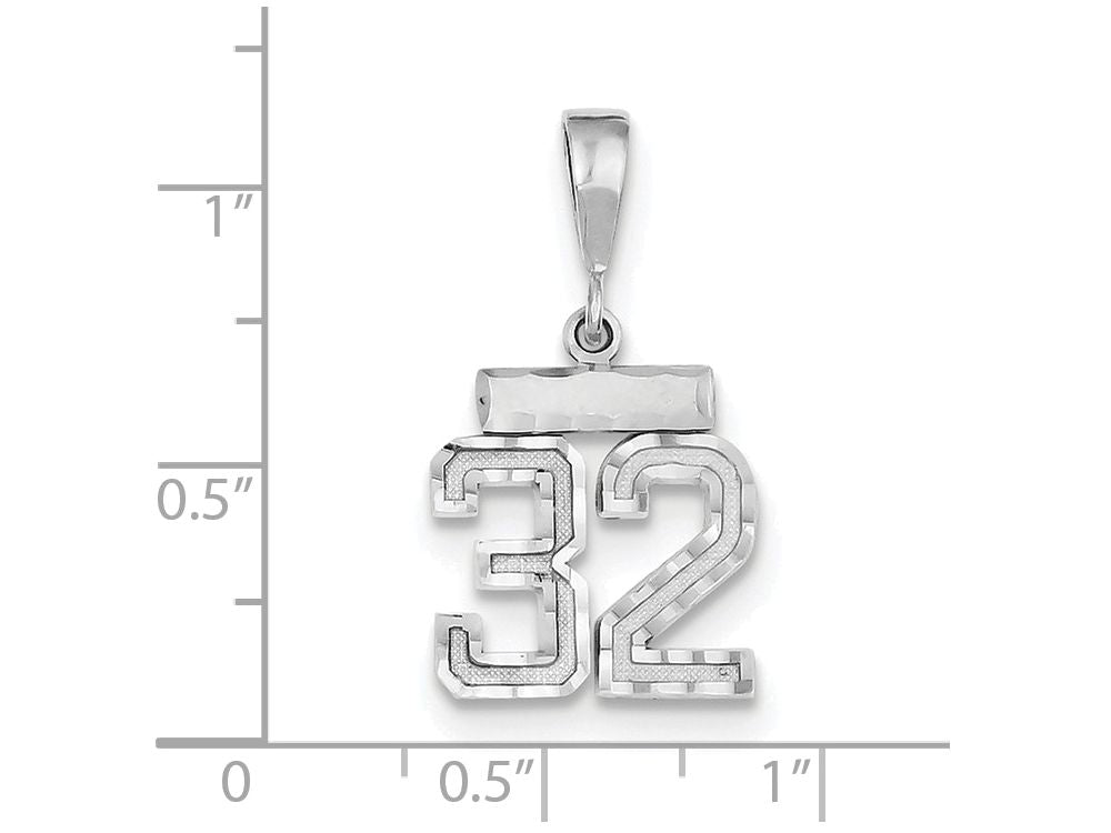 FJC Finejewelers 14k White Gold Small Bright-cut Number 32 Charm