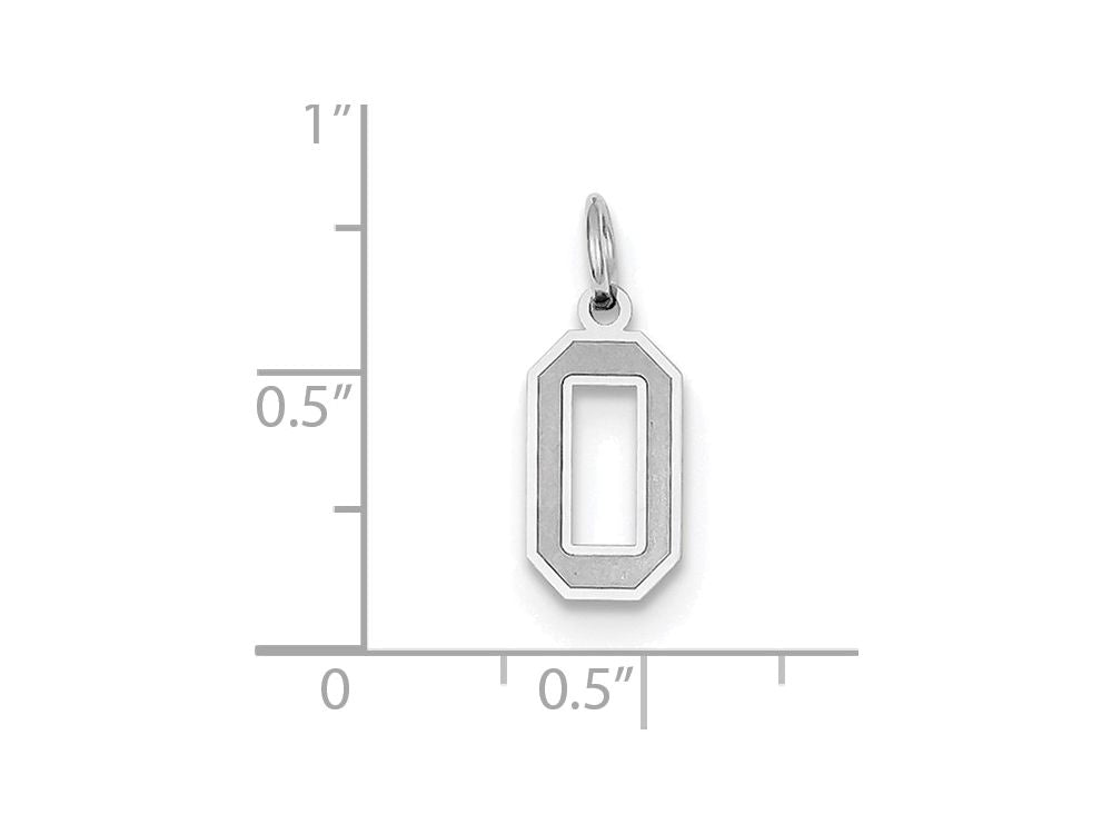 FJC Finejewelers 14k White Gold Small Satin Number 0 Charm