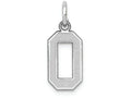 FJC Finejewelers 14k White Gold Small Satin Number 0 Charm