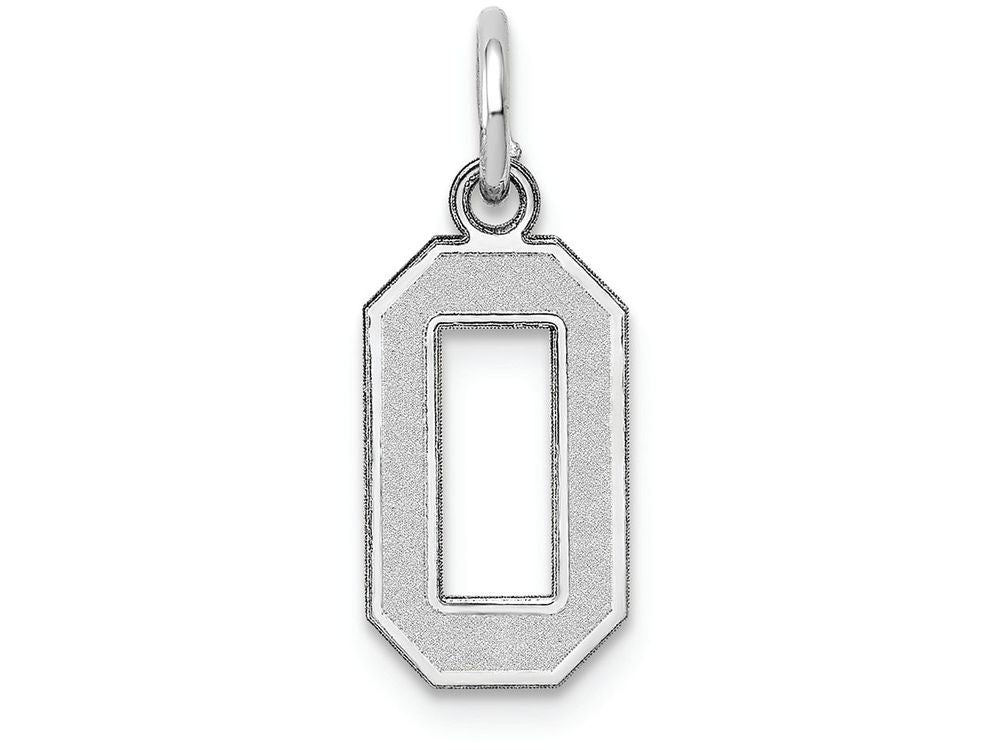 FJC Finejewelers 14k White Gold Small Satin Number 0 Charm