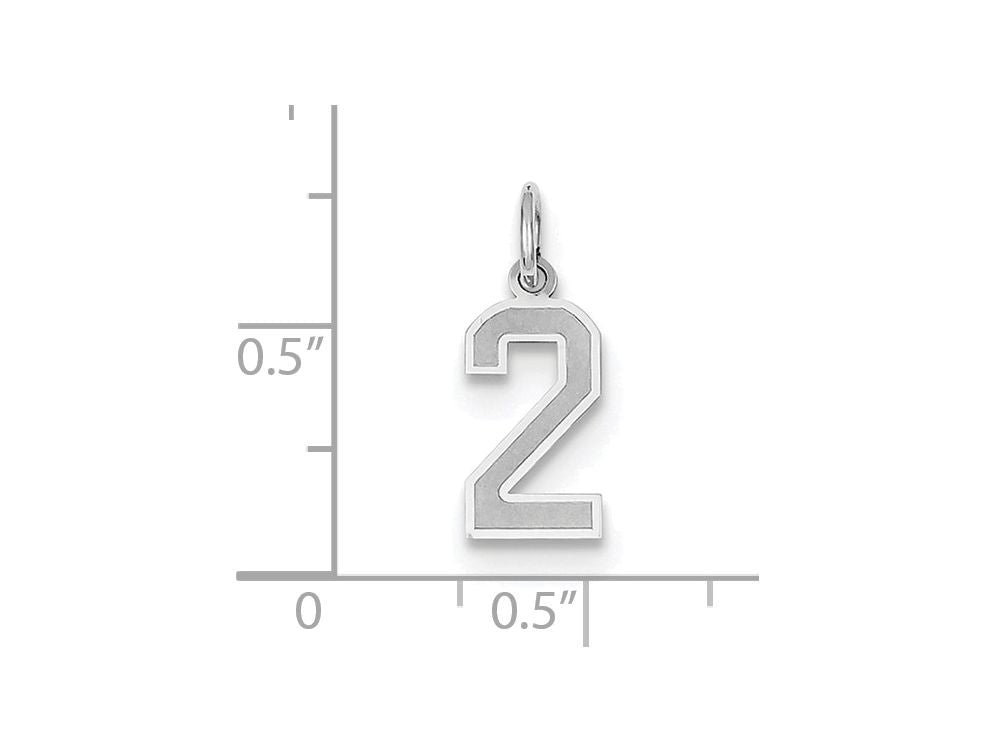 FJC Finejewelers 14k White Gold Small Satin Number 2 Charm