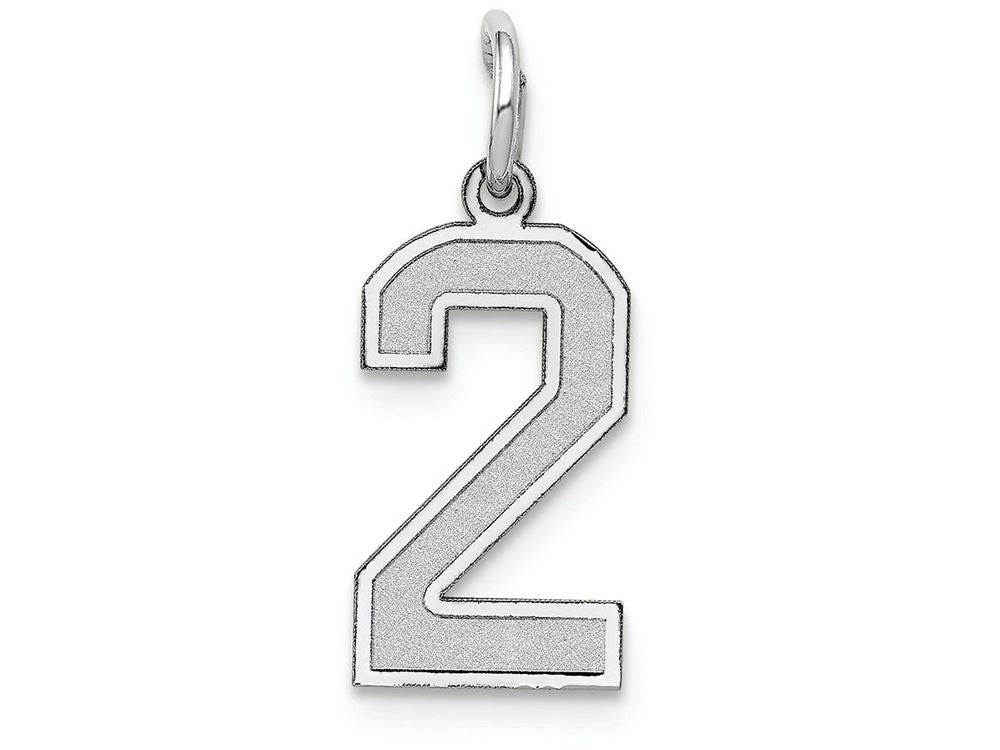 FJC Finejewelers 14k White Gold Small Satin Number 2 Charm