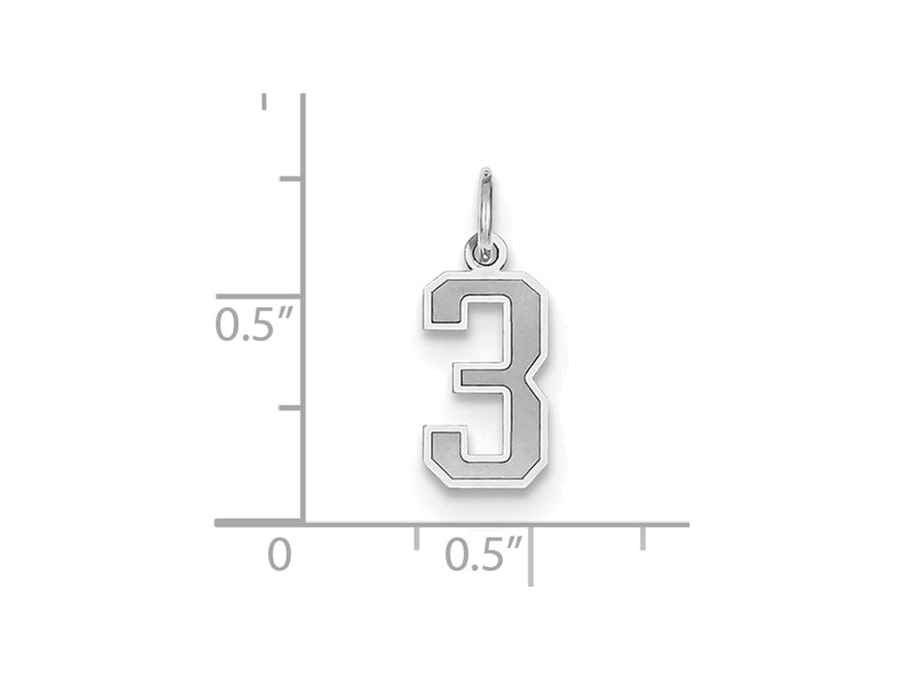 FJC Finejewelers 14k White Gold Small Satin Number 3 Charm