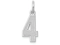 FJC Finejewelers 14k White Gold Small Satin Number 4 Charm
