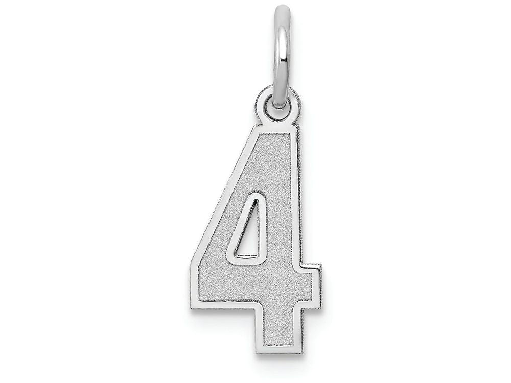 FJC Finejewelers 14k White Gold Small Satin Number 4 Charm