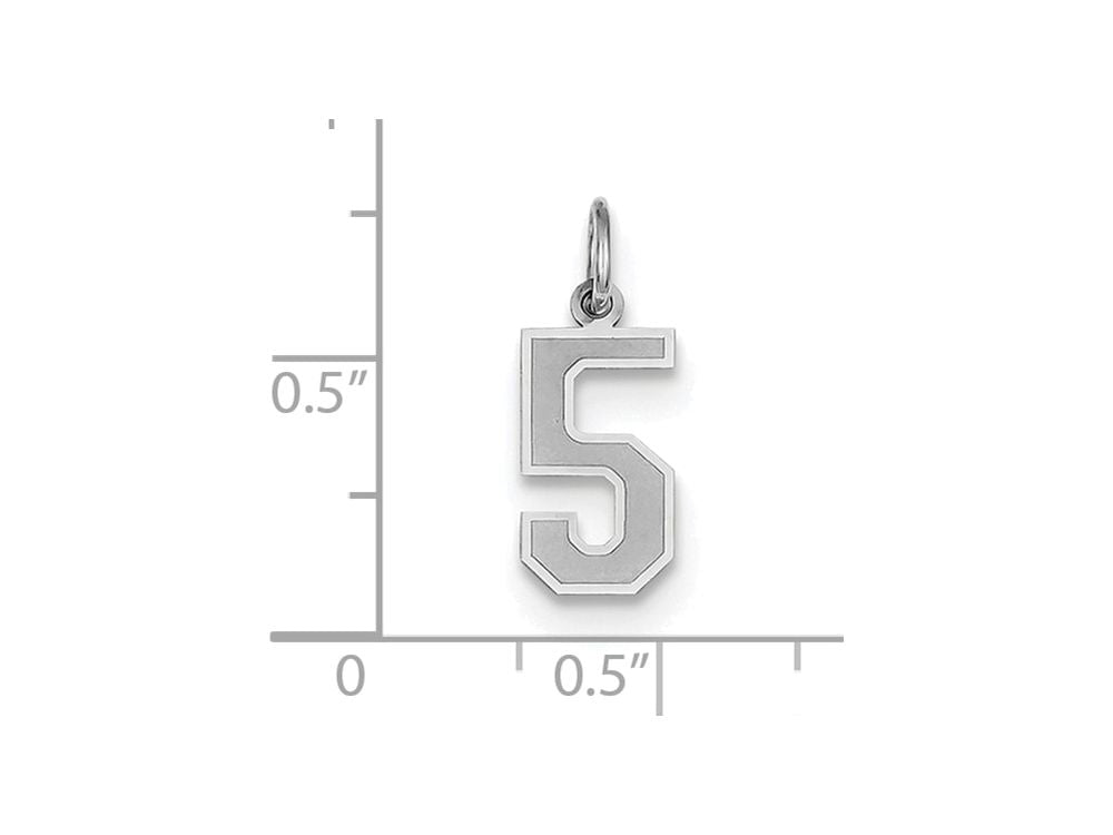 FJC Finejewelers 14k White Gold Small Satin Number 5 Charm