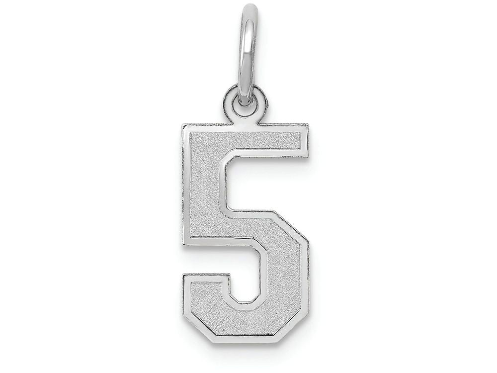 FJC Finejewelers 14k White Gold Small Satin Number 5 Charm
