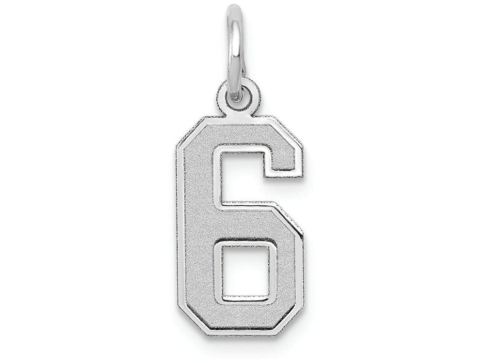 FJC Finejewelers 14k White Gold Small Satin Number 6 Charm