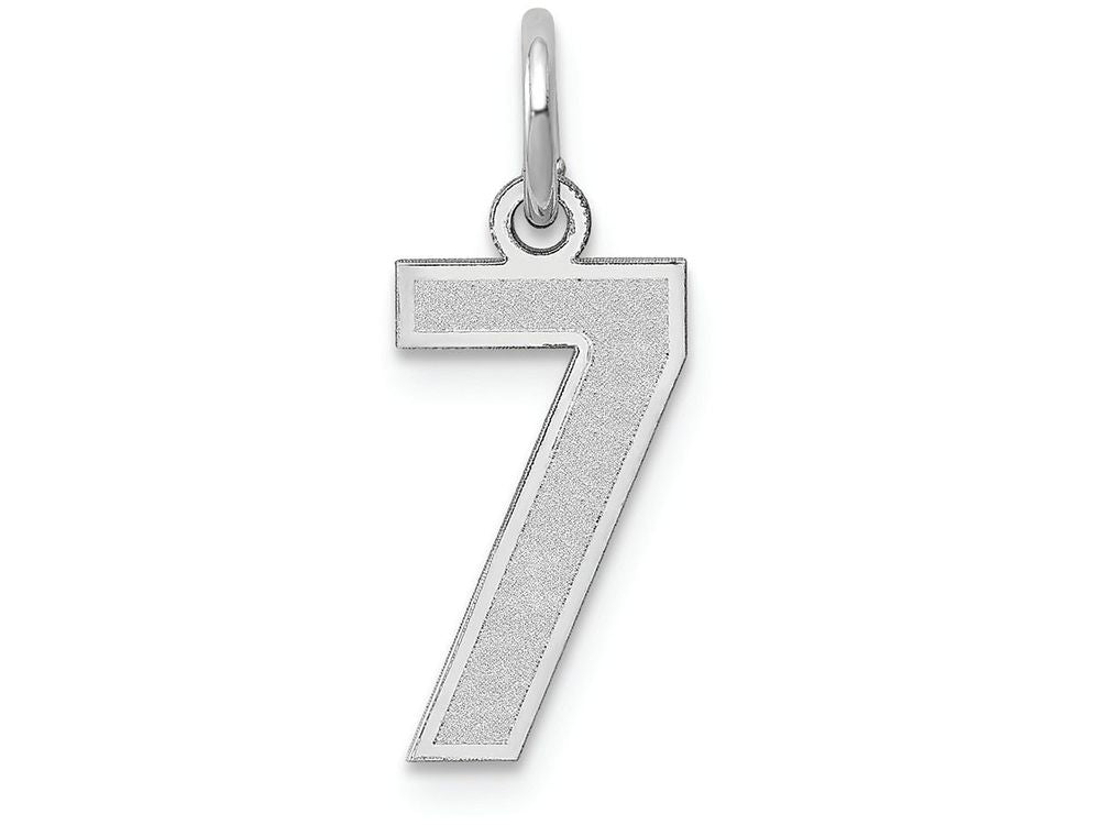 FJC Finejewelers 14k White Gold Small Satin Number 7 Charm