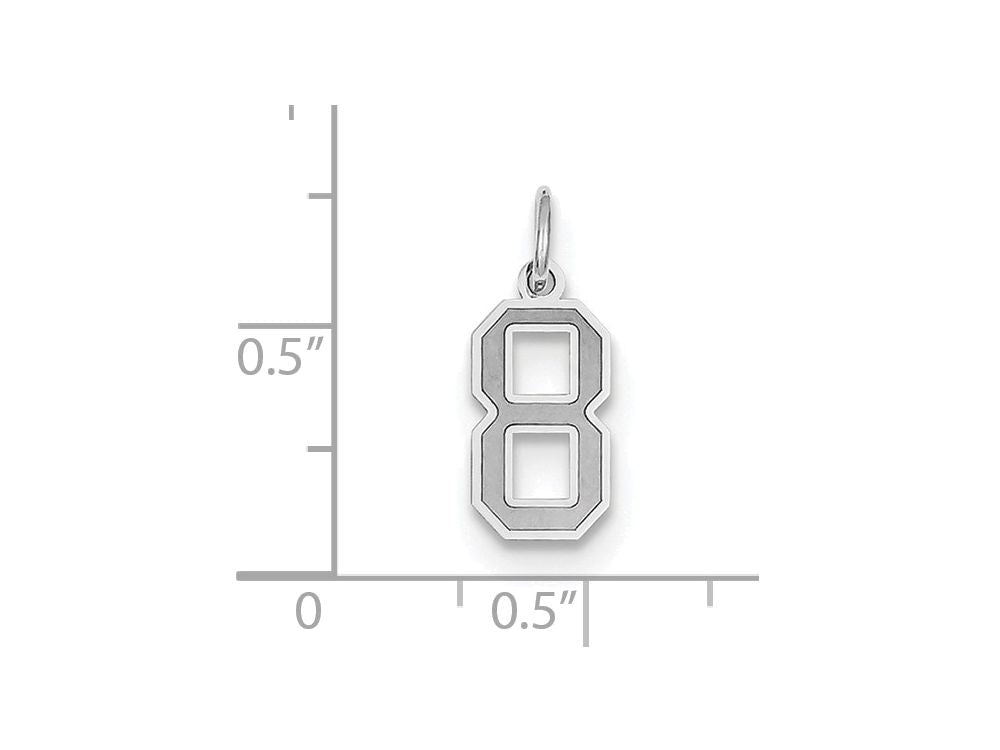 FJC Finejewelers 14k White Gold Small Satin Number 8 Charm