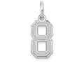 FJC Finejewelers 14k White Gold Small Satin Number 8 Charm
