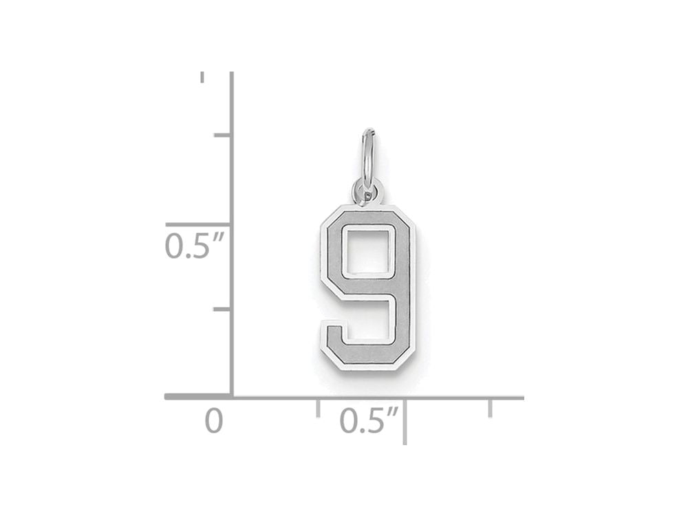 FJC Finejewelers 14k White Gold Small Satin Number 9 Charm