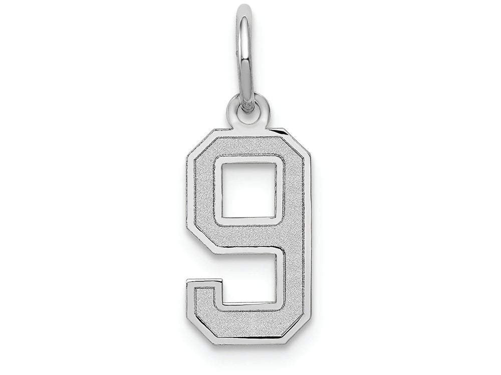 FJC Finejewelers 14k White Gold Small Satin Number 9 Charm