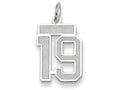 FJC Finejewelers 14k White Gold Small Satin Number 19 Charm