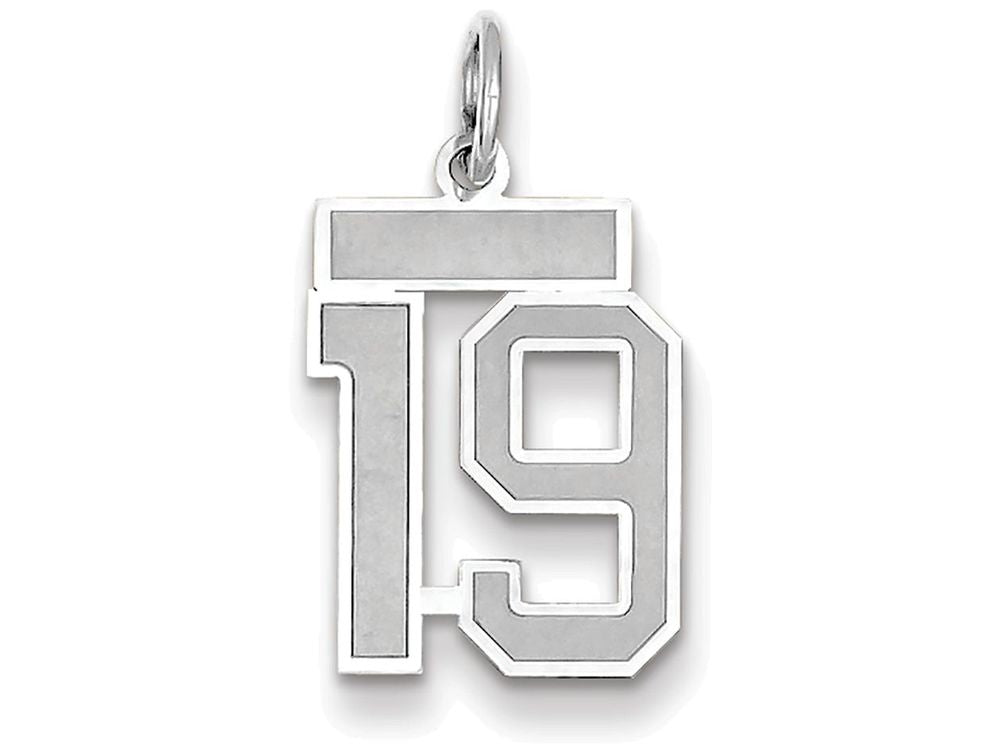 FJC Finejewelers 14k White Gold Small Satin Number 19 Charm