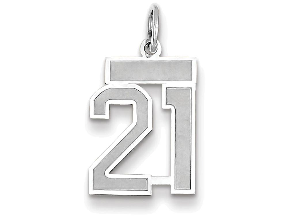 FJC Finejewelers 14k White Gold Small Satin Number 21 Charm